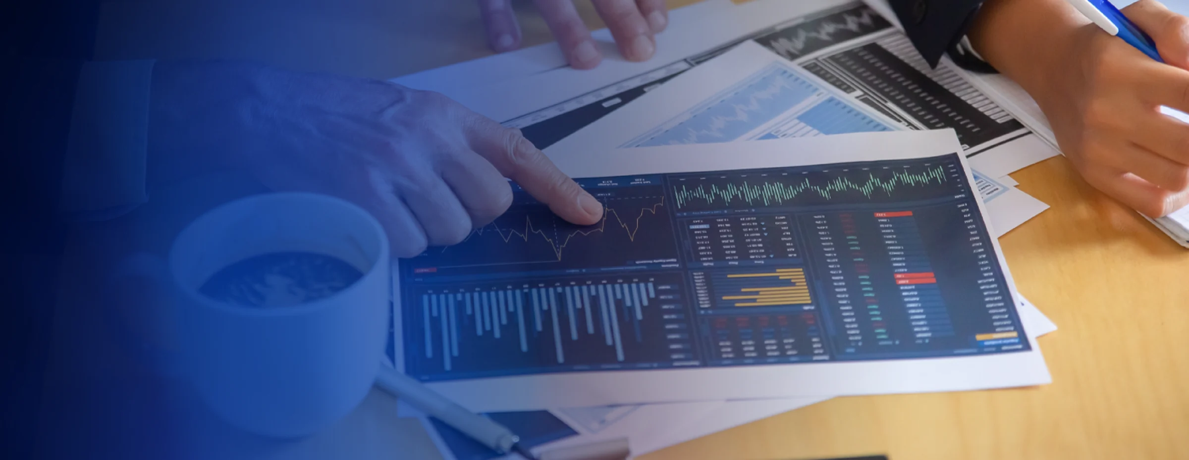 Financial growth analysis on a digital screen